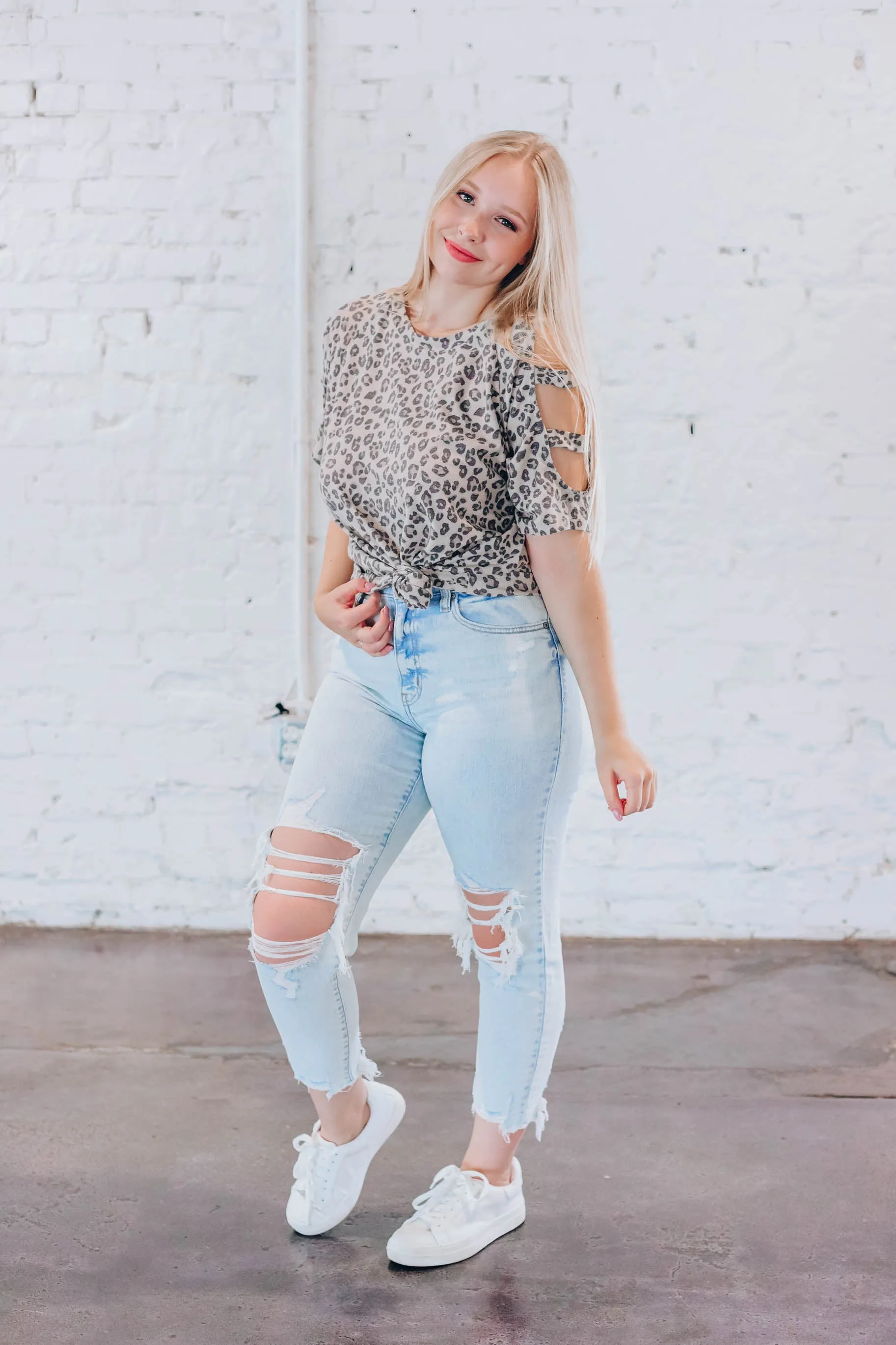 "Rawr" Cold Shoulder Top S-3X
