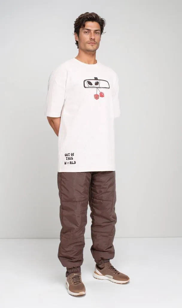 R204822 - We Are Not Alone Oversized Graphic T-Shirt  White