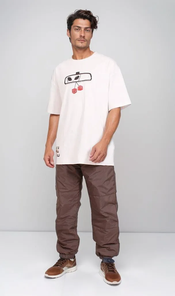 R204822 - We Are Not Alone Oversized Graphic T-Shirt  White