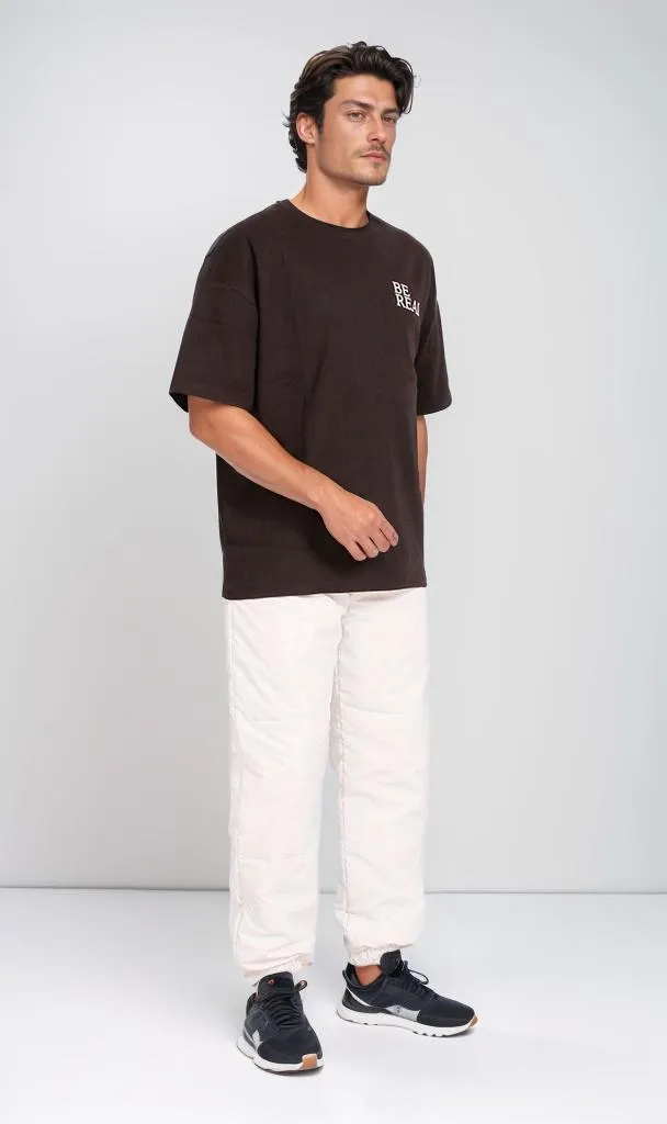 R204828 - "Be Real" Graphic Oversized T-Shirt  Black