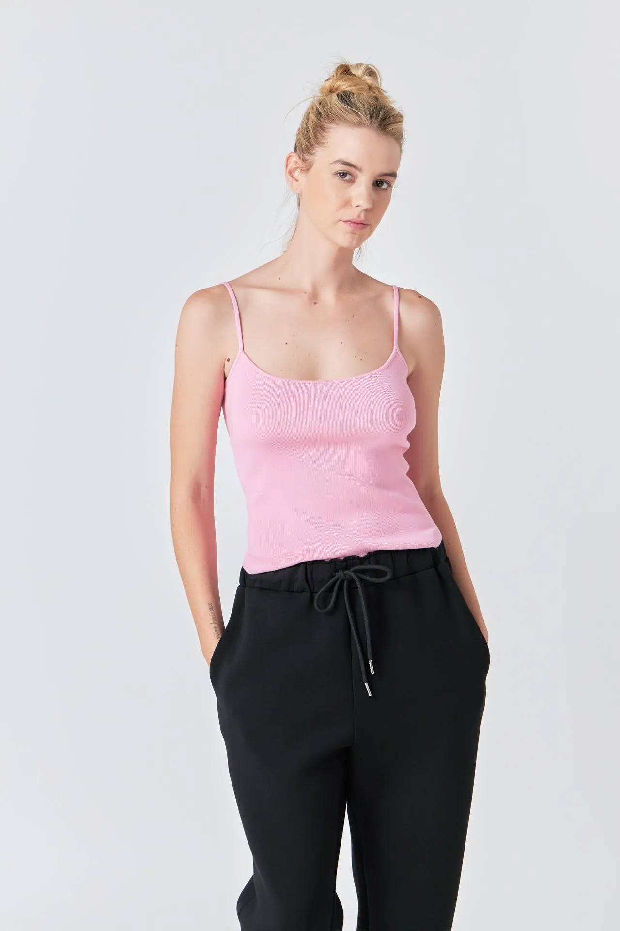 Round Hem Knit Tank Top