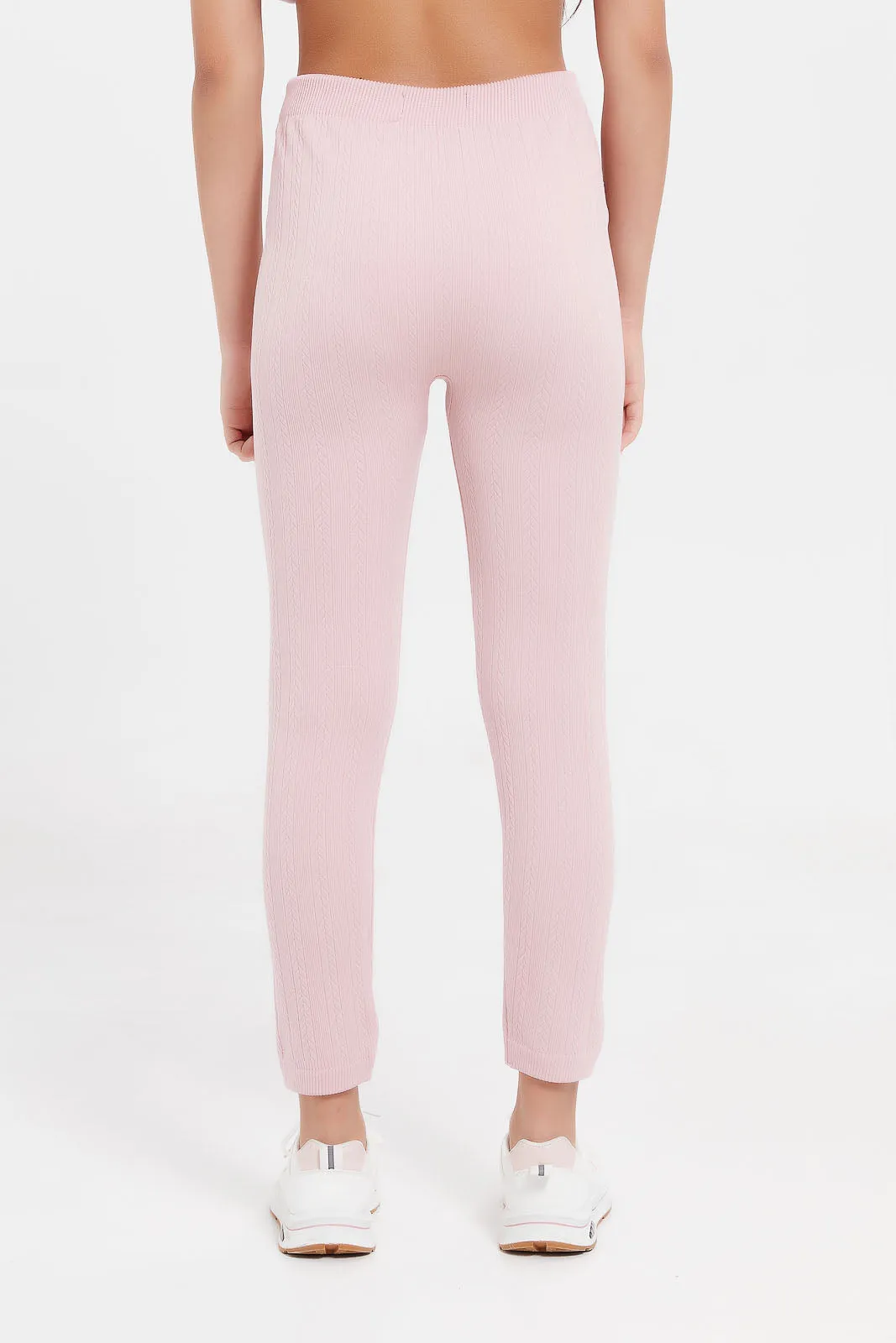 Senior Girls Pink Seamless Leggings