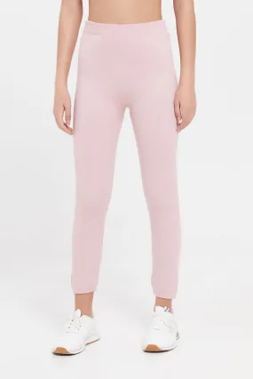 Senior Girls Pink Seamless Leggings