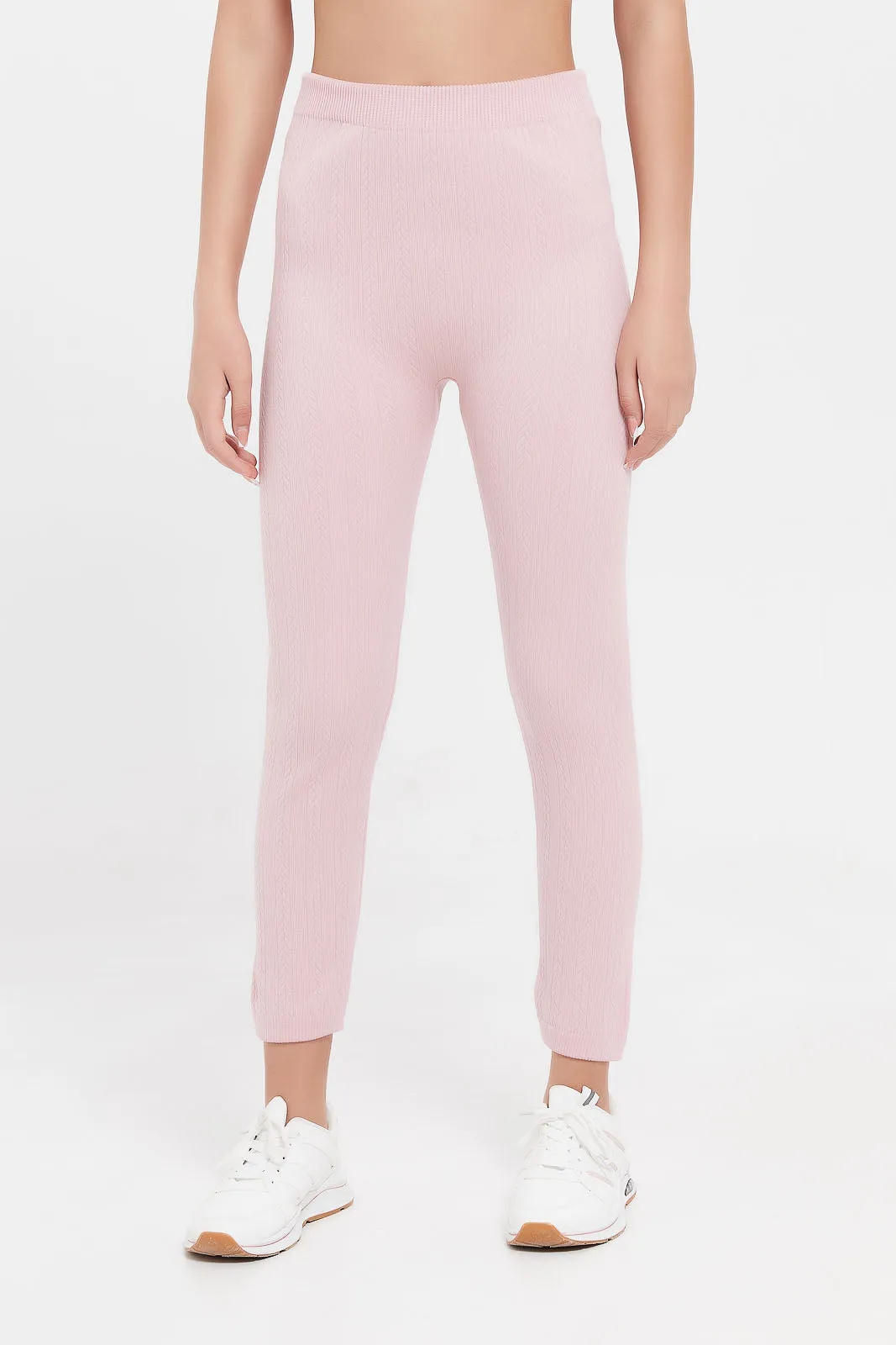 Senior Girls Pink Seamless Leggings