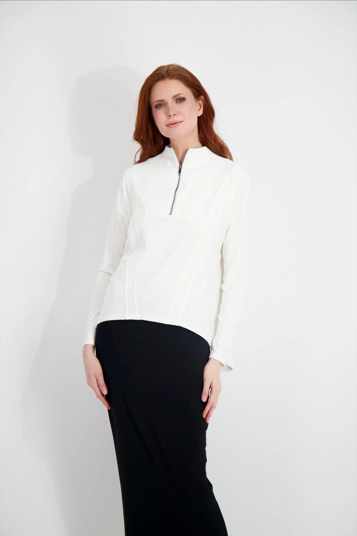 SPORTS ZIP TEE-WHITE