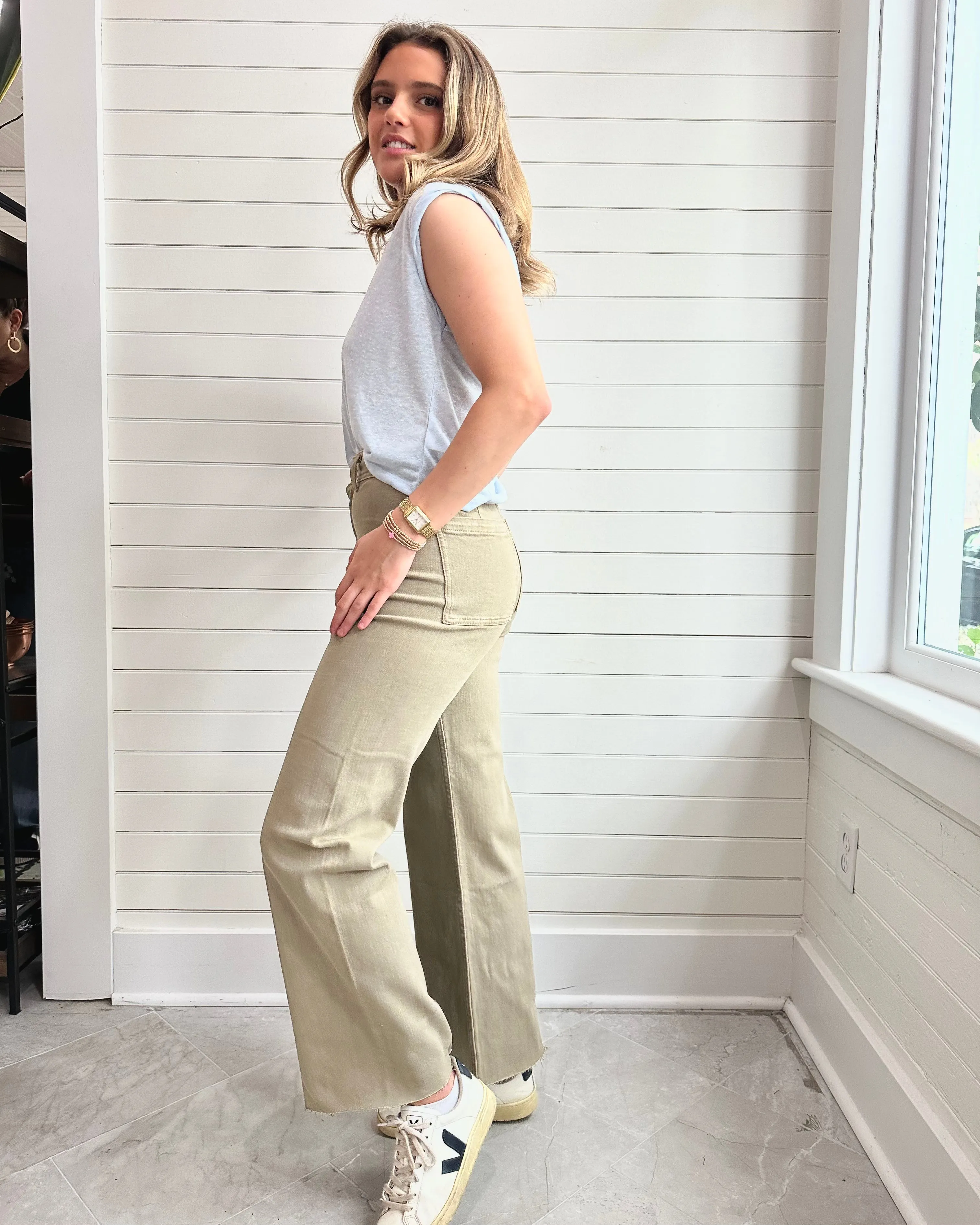 Straight Wide Leg Denim Pants-TOAST