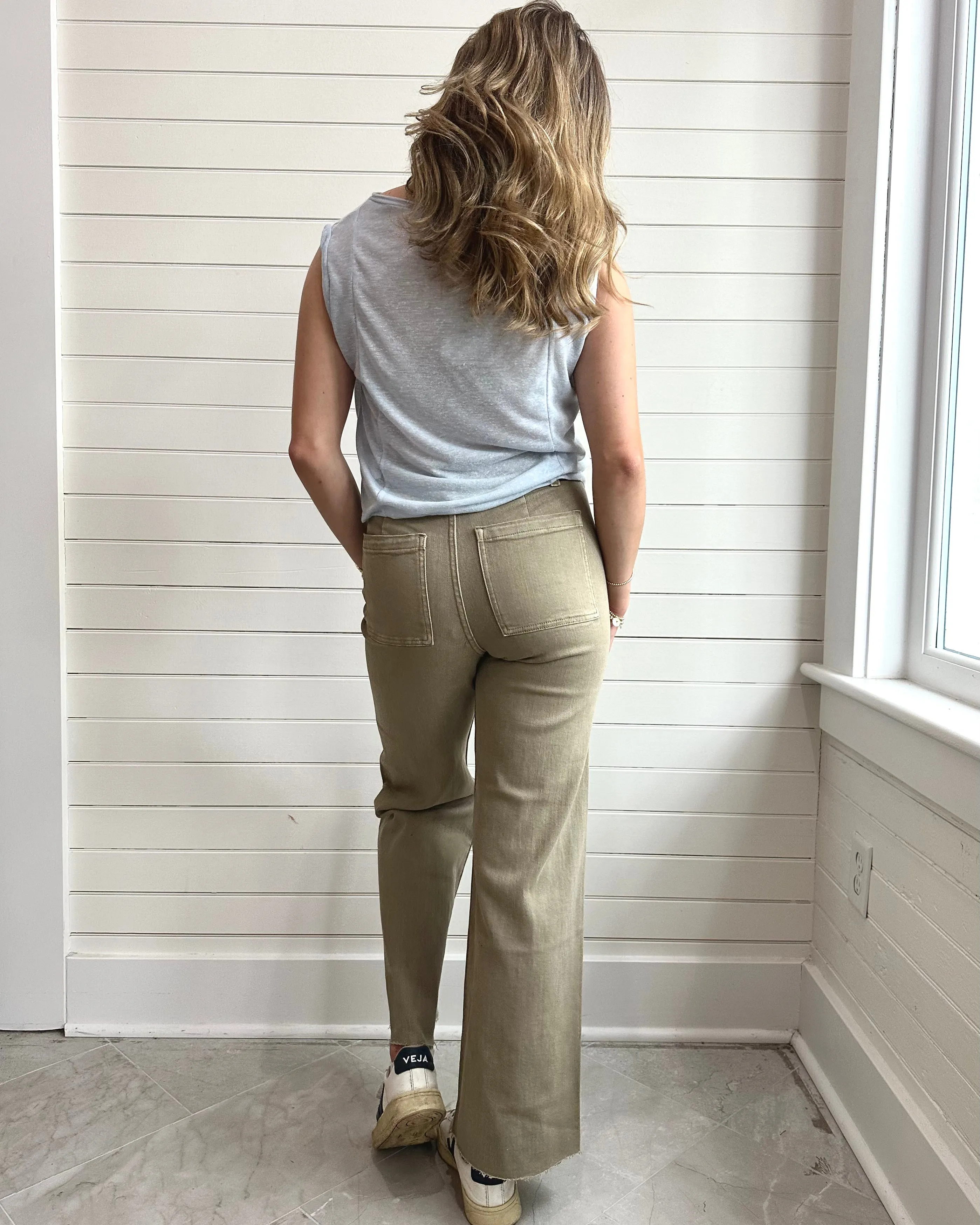 Straight Wide Leg Denim Pants-TOAST