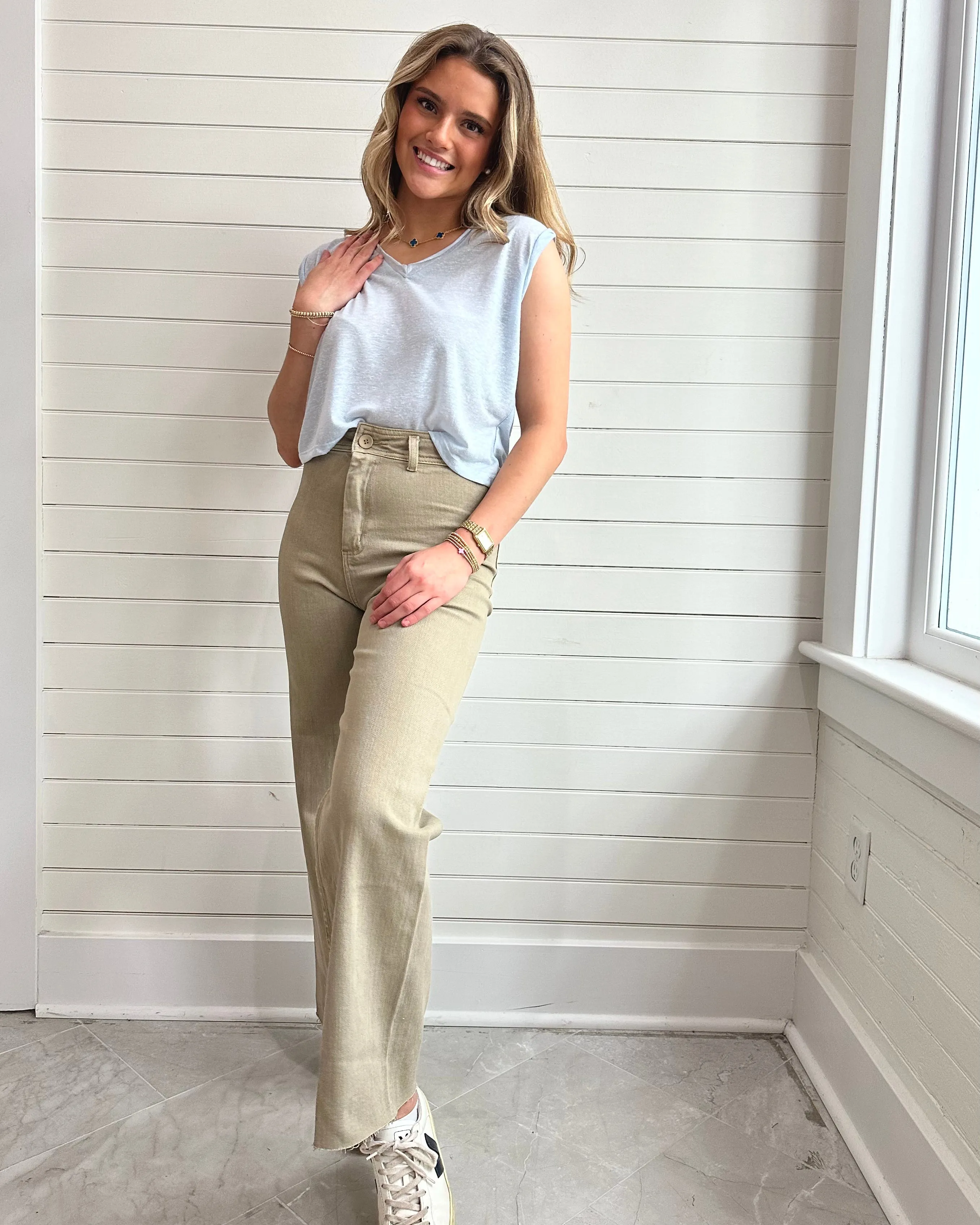 Straight Wide Leg Denim Pants-TOAST