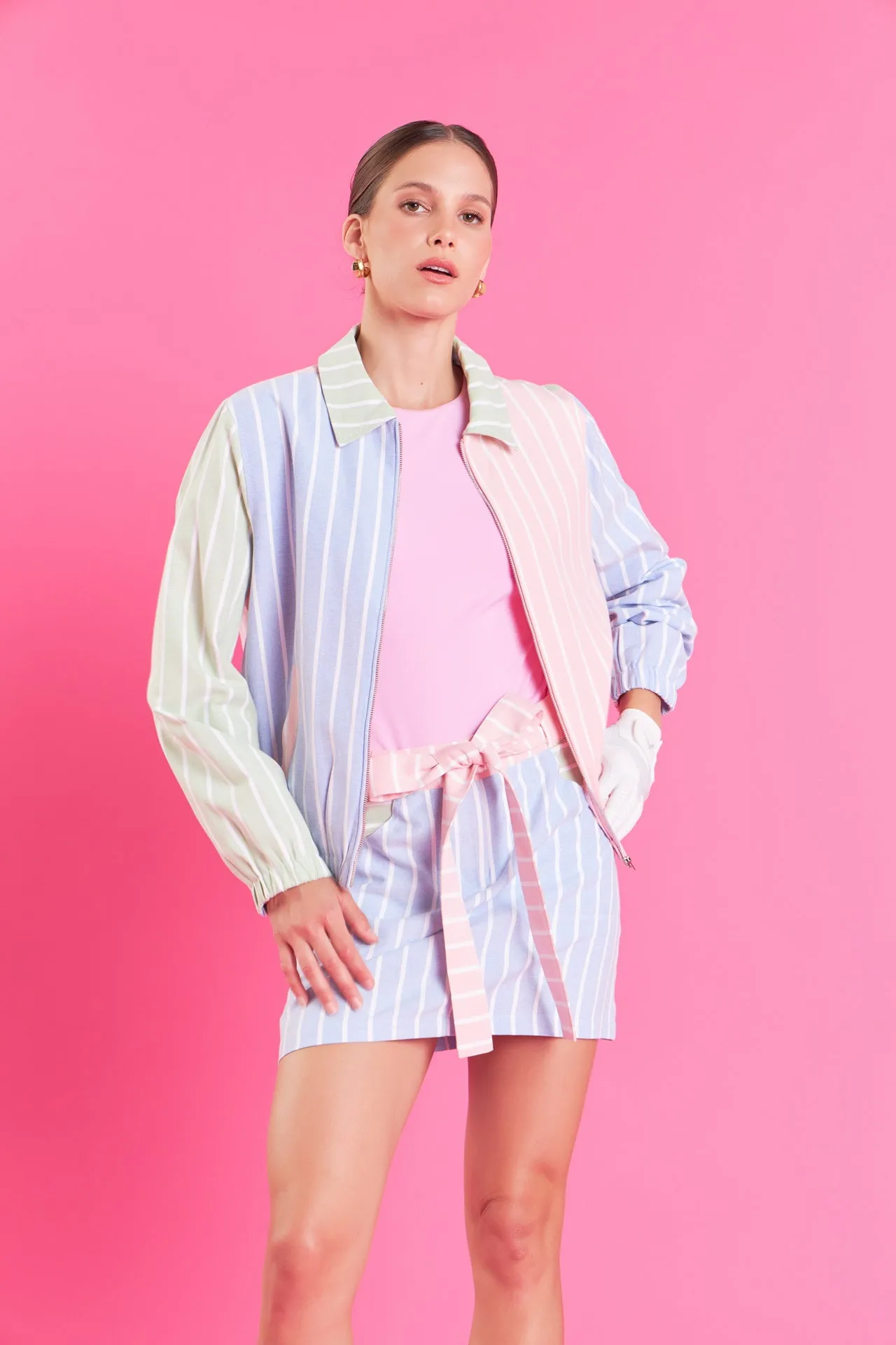 Stripe Color Block Jacket
