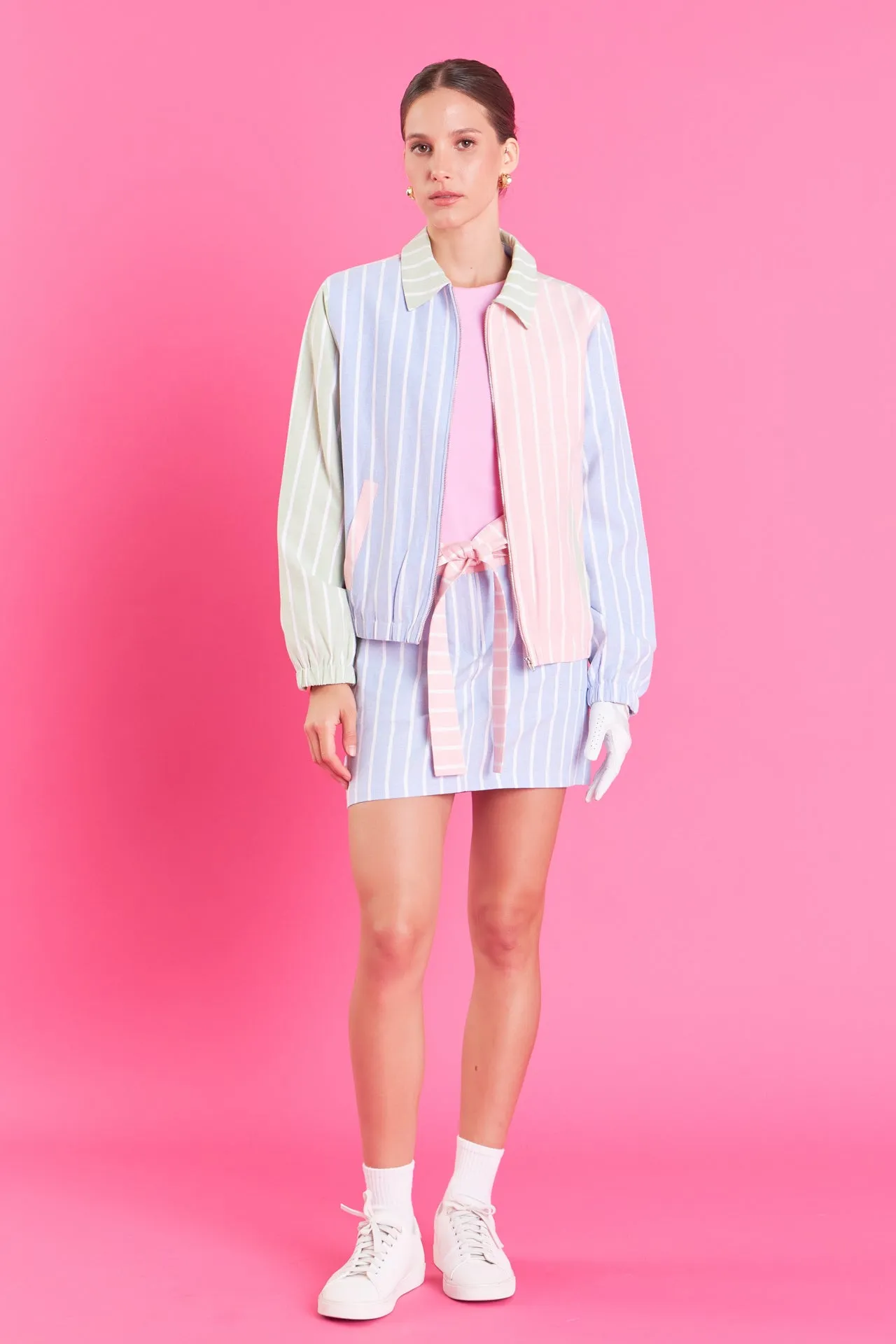 Stripe Color Block Jacket