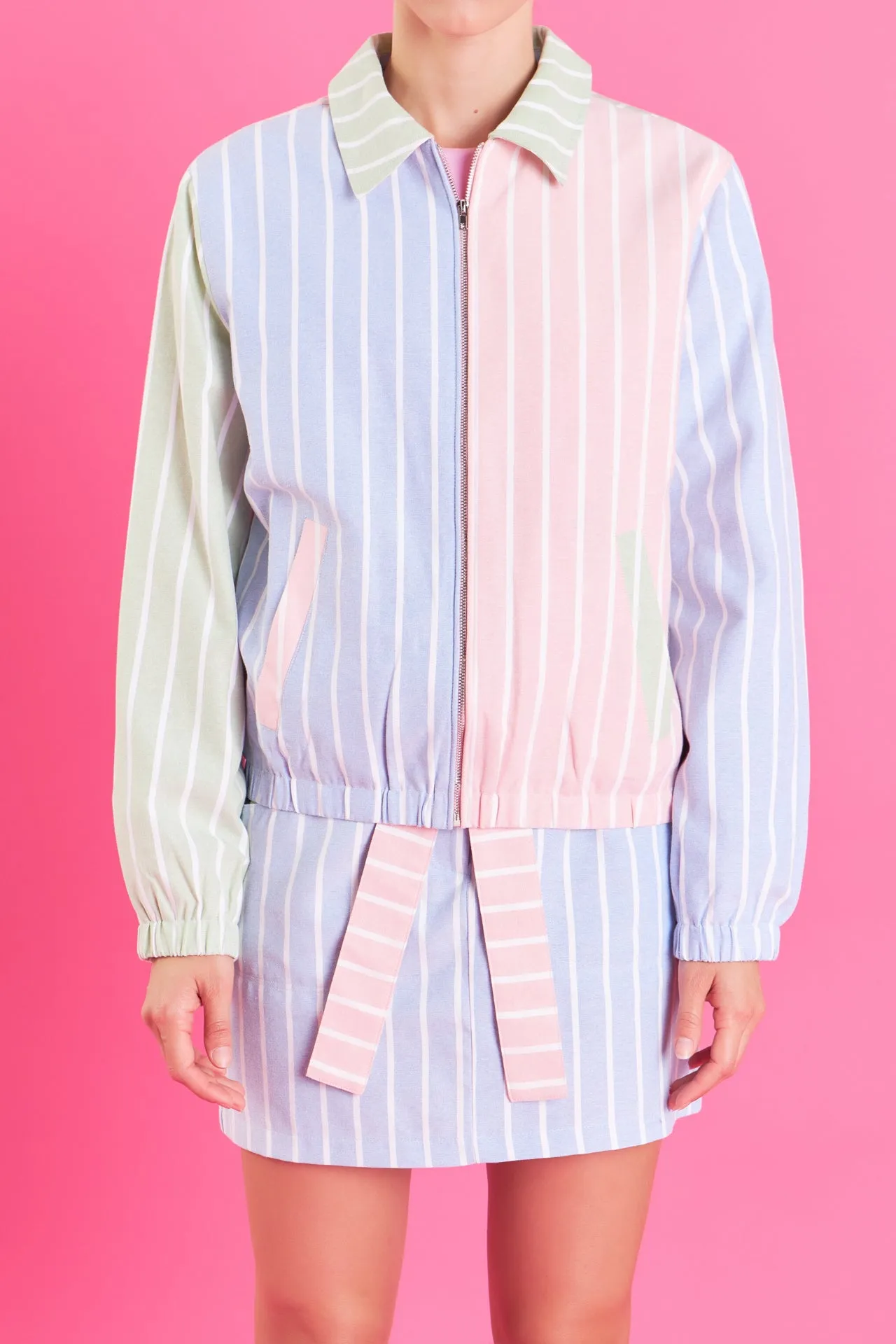 Stripe Color Block Jacket