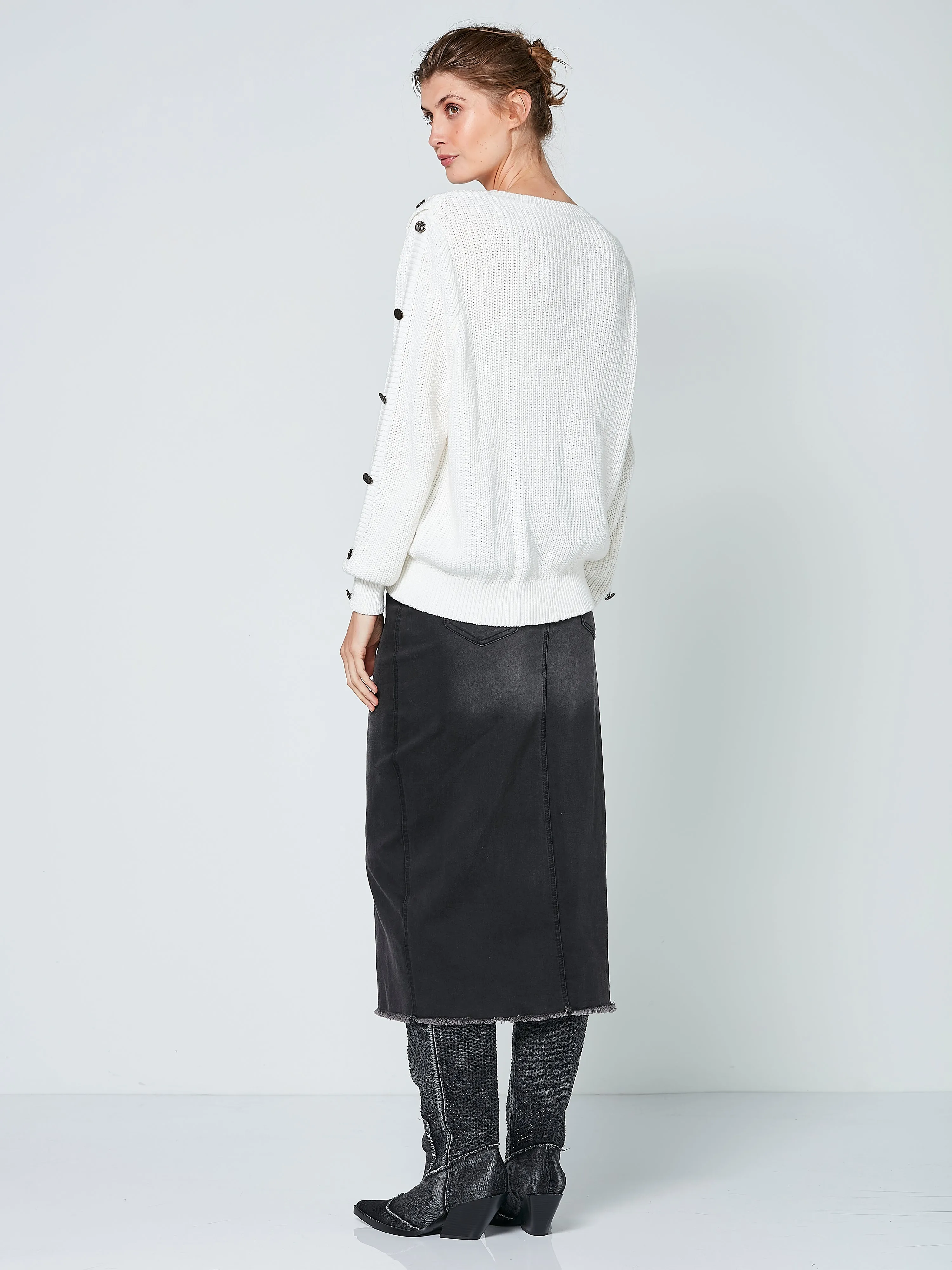 TAIA skirt - Black Denim
