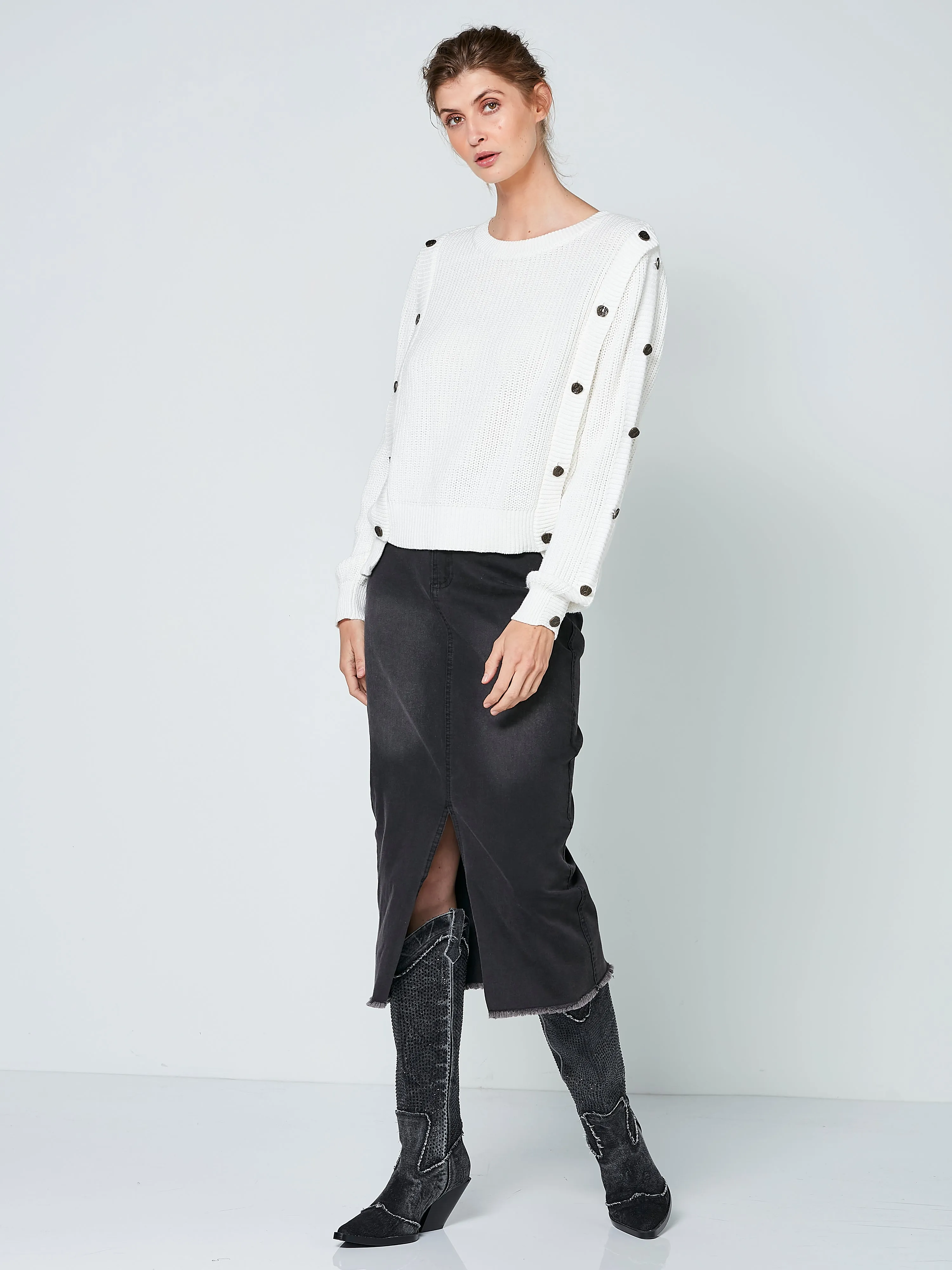 TAIA skirt - Black Denim