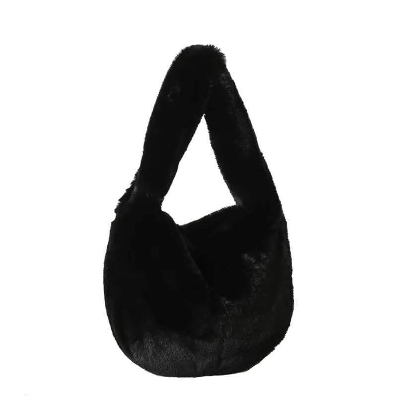 Trendy Ladies Hobo Faux Fur Shoulder Bag-Showtown