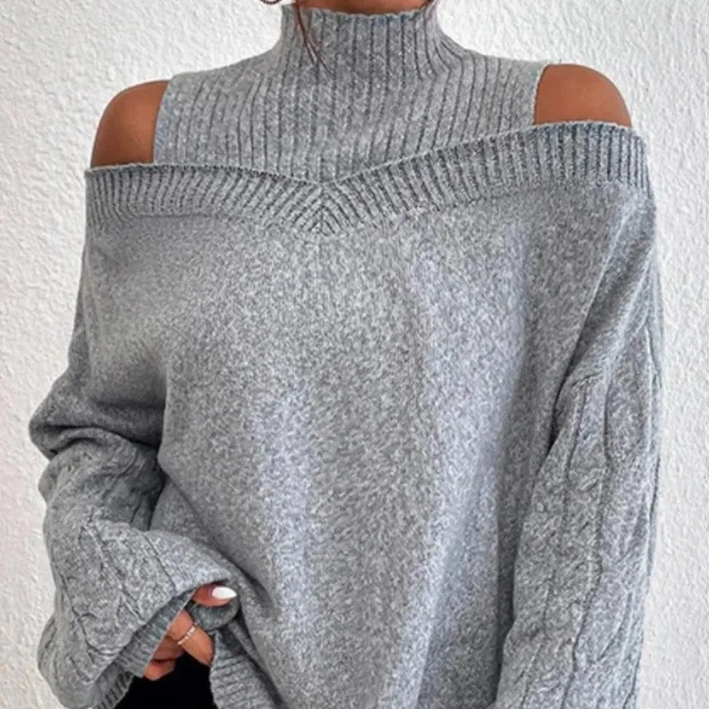 Trendy off-shoulder dames trui
