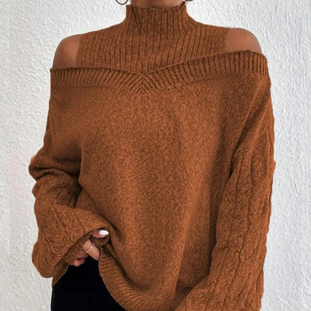 Trendy off-shoulder dames trui