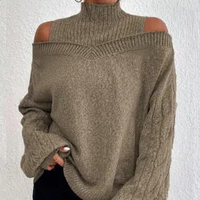 Trendy off-shoulder dames trui