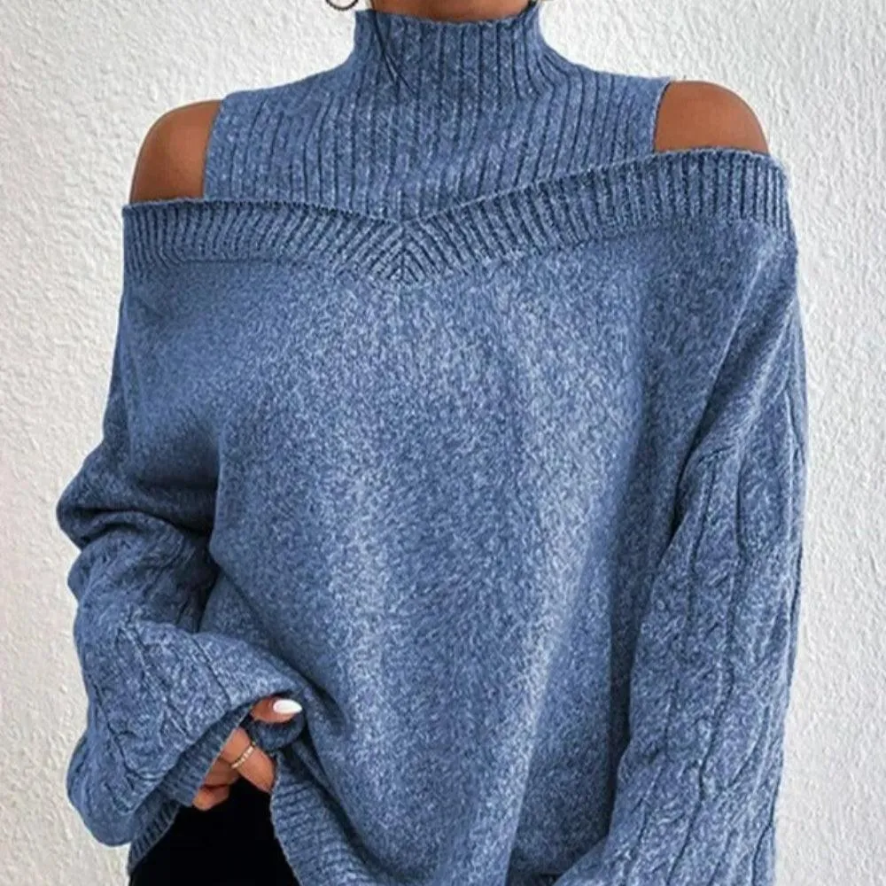Trendy off-shoulder dames trui