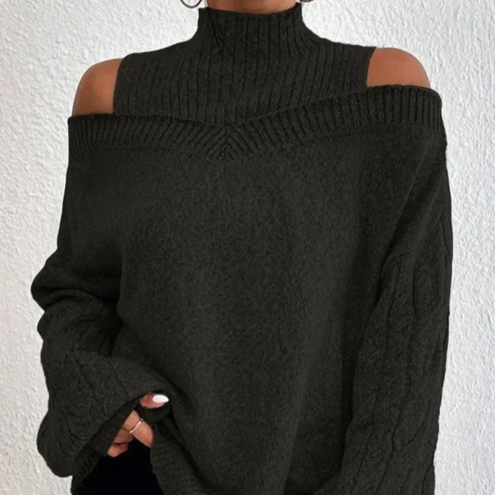 Trendy off-shoulder dames trui