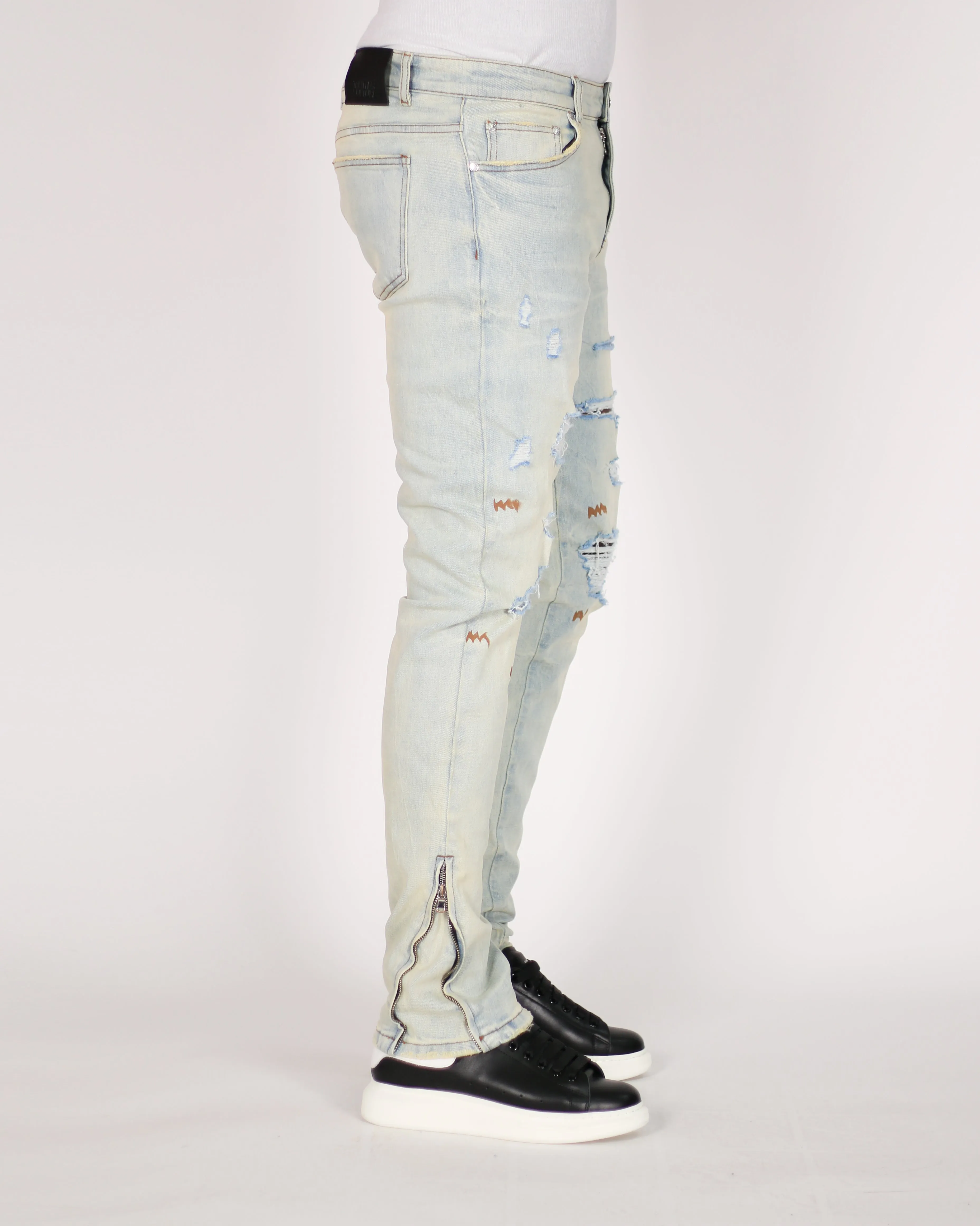 Trinity Kays Kulture Namib  Men's Ankle Zipper Skinny Jeans