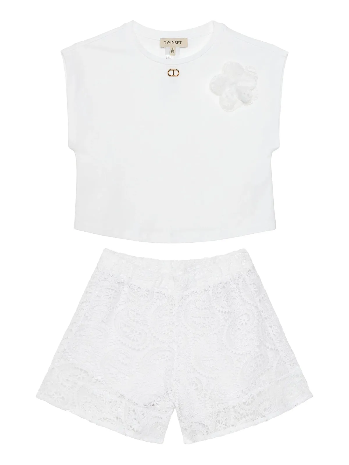 Twinset-Girl's set blouse and lace shorts-251GJ2QR7
