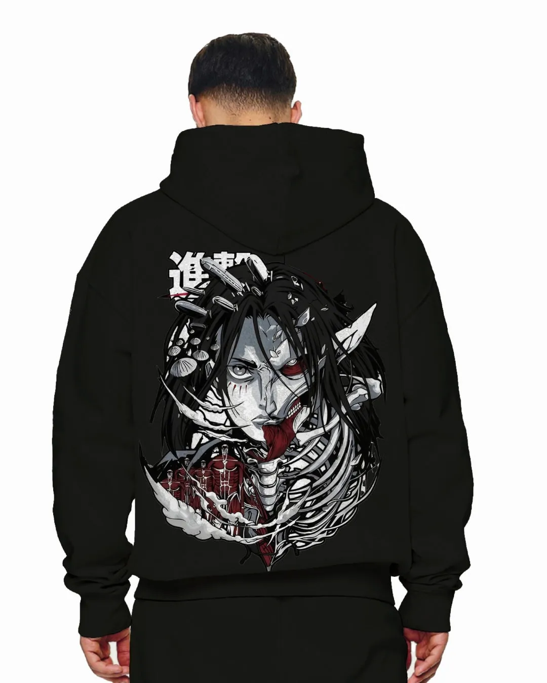 Unisex Black Oversized Hoodie - Born Free