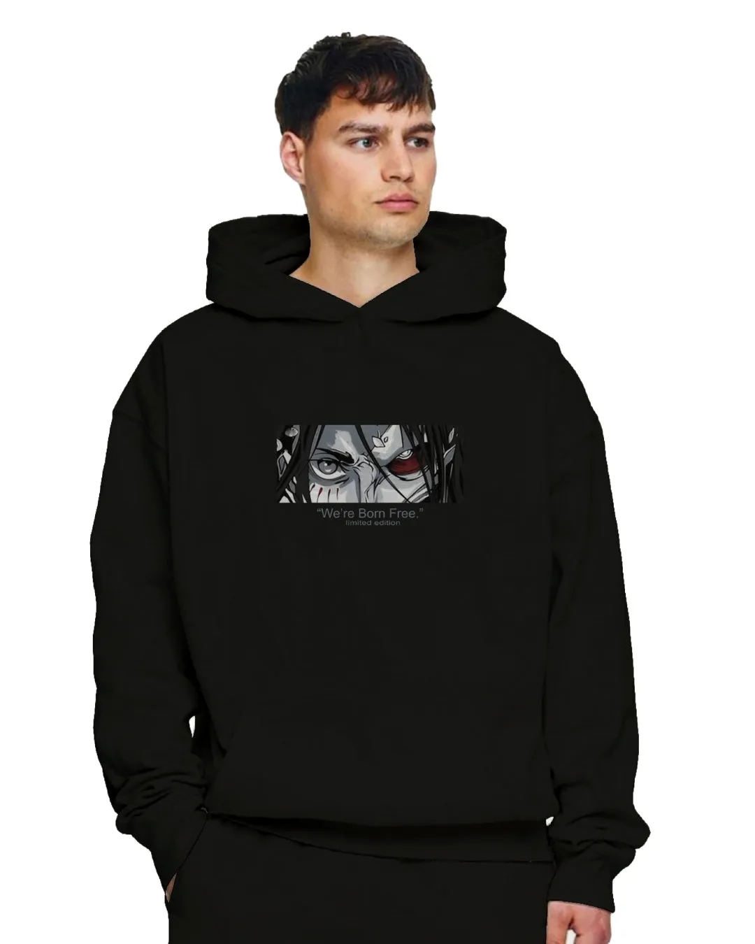 Unisex Black Oversized Hoodie - Born Free