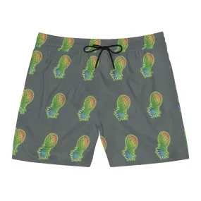 Upside Down Pineapple Men's Mid-Length Swim Shorts (AOP)