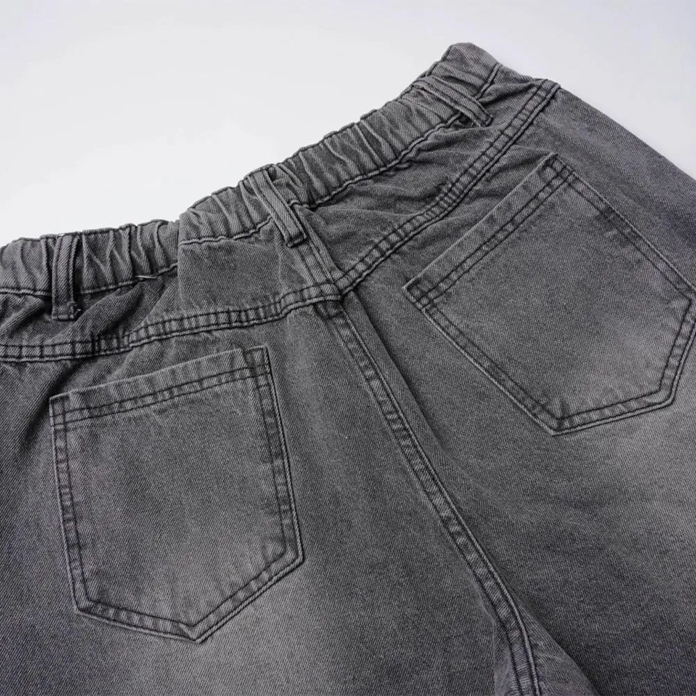 Vintage Washed Grey Cargo Denim