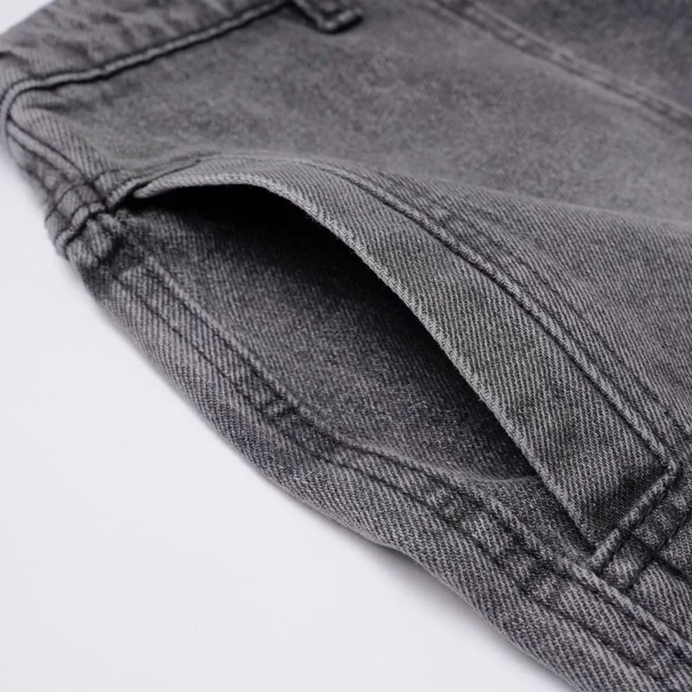 Vintage Washed Grey Cargo Denim