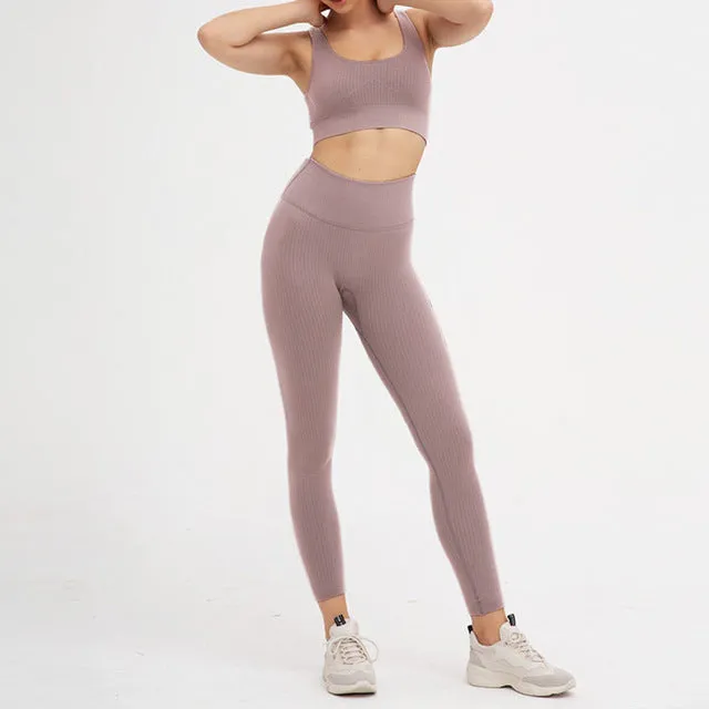 Workout Clothes for Women Sports Bra and Leggings Set Sports Wear for Women Gym Clothing Athletic Yoga Set