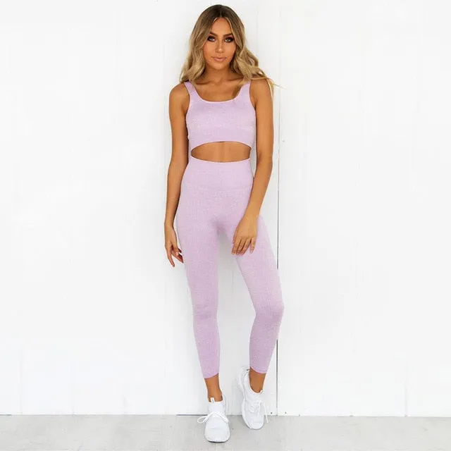 Workout Clothes for Women Sports Bra and Leggings Set Sports Wear for Women Gym Clothing Athletic Yoga Set