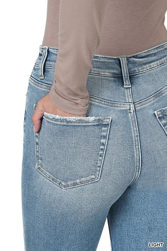 Zenana High Rise Skinny Ankle Length Denim Pants Jeans Light Rinse