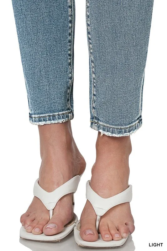 Zenana High Rise Skinny Ankle Length Denim Pants Jeans Light Rinse