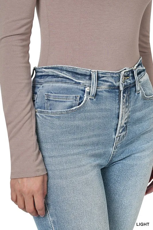 Zenana High Rise Skinny Ankle Length Denim Pants Jeans Light Rinse