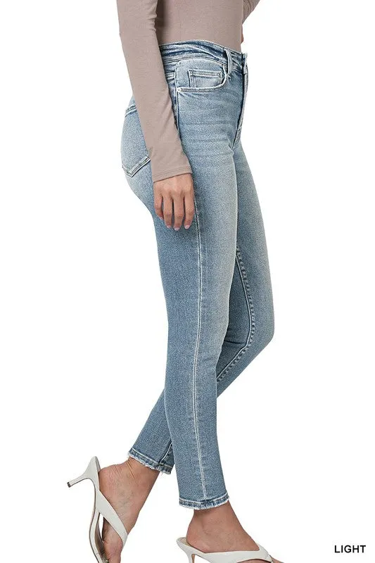 Zenana High Rise Skinny Ankle Length Denim Pants Jeans Light Rinse